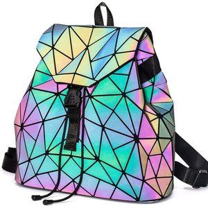 NWT Geometric Reflective Backpack